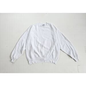 Vintage Y2K Jerzees Crewneck White Sweatshirt XL